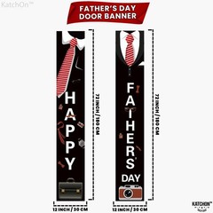 Black Happy Fathers Day Banner – XtraLarge, 72×12 Inch | Tuxedo Hanging Happy