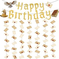 Magic Theme Happy Birthday Banner Wizard Vintage Letter Garlands Birthday