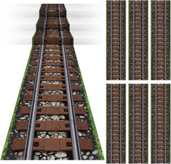 6 Pcs Express Train Party Decoration Railroad Track Aisle Runner 24 Inch X 10 Ft