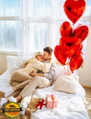 Adeyoo Red Gold Anniversary Balloons Banner