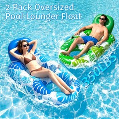 FindUWill 2 Pack Inflatable Pool Floats Adult 65″x42″ Inflatable Pool Float L…