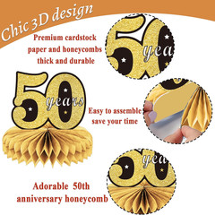 9 Pieces 50Th Anniversary Decorations 50Th Wedding Centerpieces for Tables Cheer