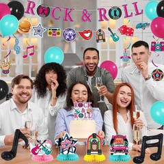 1950’s Rock and Roll Party Decorations – 50’s Photo Diner Backdrop, Rock and …