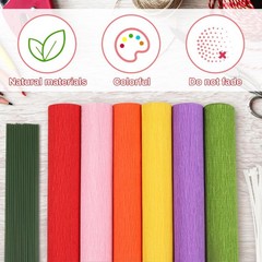 42 PCS Crepe Paper Flowers Kit Roll with Floral Tape Wire for DIY Crafts