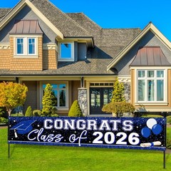 2026 Graduation Yard Sign Large Congrats Grad 19.20 Sq Ft (Pack of 1), Blue