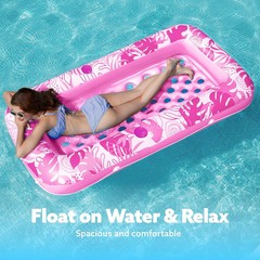 SLOOSH Inflatable Pool Floats with Cooling Water Hole,72″ x 38″ Daybed Pool Loun