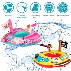 2 Pack Toddler Pool Floats with Squirt Gun, Inflatable Pool Toys for Kids, Pi…