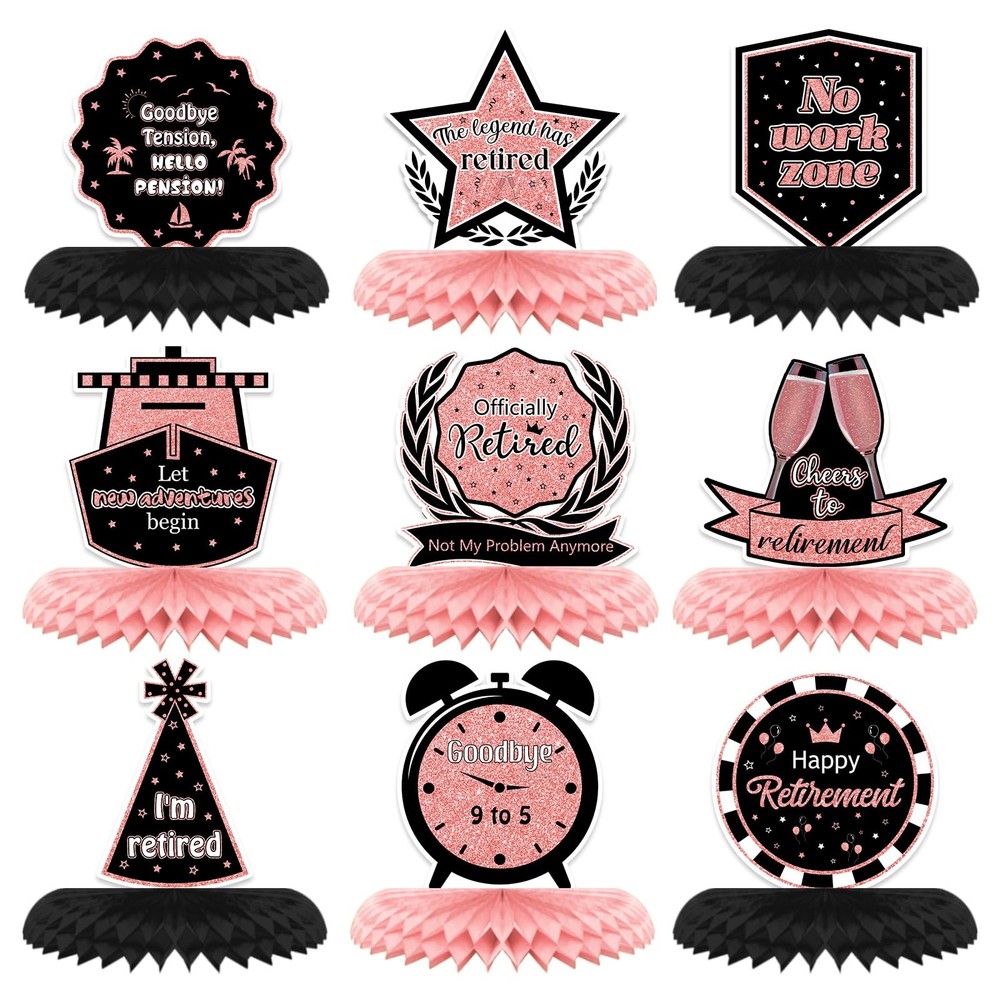 9PCS Retirement Table Centerpieces Retirement Party Decorations Happy Retirem