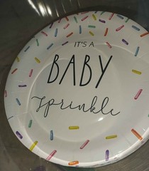 Baby Sprinkle Decorations (6 ft arch cover, banner, plates/cups/napkins, & bow)