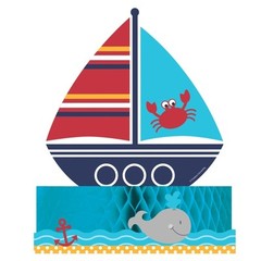 AHOY MATEY NAUTICAL CENTREPIECE PARTY TABLE DECORATION SAILBOAT OCEAN ANCHOR