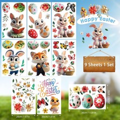 AhfuLife Easter Window Cling, 9 Sheets 30cm x 20cm, Stickers S