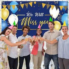 We Will Miss You Party Decorations, Extra Large Going Away Backdrop Miss You