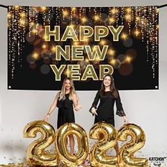 Xtra Large Happy New Year Banner 72×44 | NYE Decorations 2026 | Party Backdrop