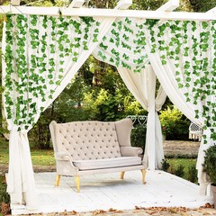 12 Pack 86 FT Artificial Ivy Garland, Fake Leaf Plants Vine Green
