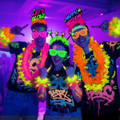 Mega-L 12 Pcs Glow in the Dark Glasses, Glow in the Dark Party Supplies, Neon Fl