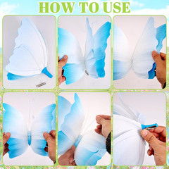 3D Hanging Butterfly Decorations, Butterfly Birthday Party Decorations, 3 Pcs Cr