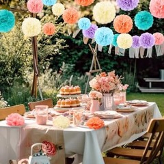 72 Pcs Tissue Paper Pom Poms Pastel Party Decorations Assorted Rainbow Paper