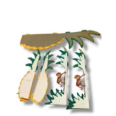 Vintage Set of Luau Decorations Beistle Honeycomb Palm Tree Pineapples Aloha