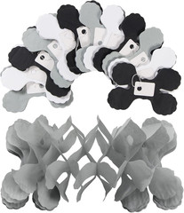 Black White-Silver Party-Decorations Streamers Garland – 157Ft Graduation Four-L