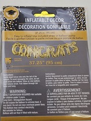 CONGRATS Gold Balloon 37.25″ Inflatable Party Decoration w/ Hang Ribbon 2 PACK