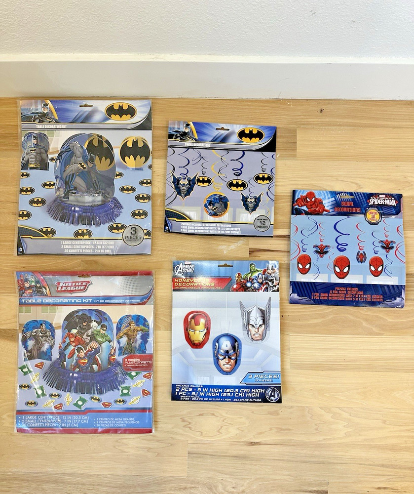 Marvel DC Super Hero Birthday Party Decorations 33 Pieces + Confetti