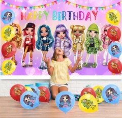 Rainbow High Birthday Party Supplies Set Plates Balloons Banner Birthday Gift