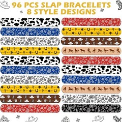48 Pack Western Party Slap Bracelets Cowboy Cowgirl Bracelets Horse Wristband…