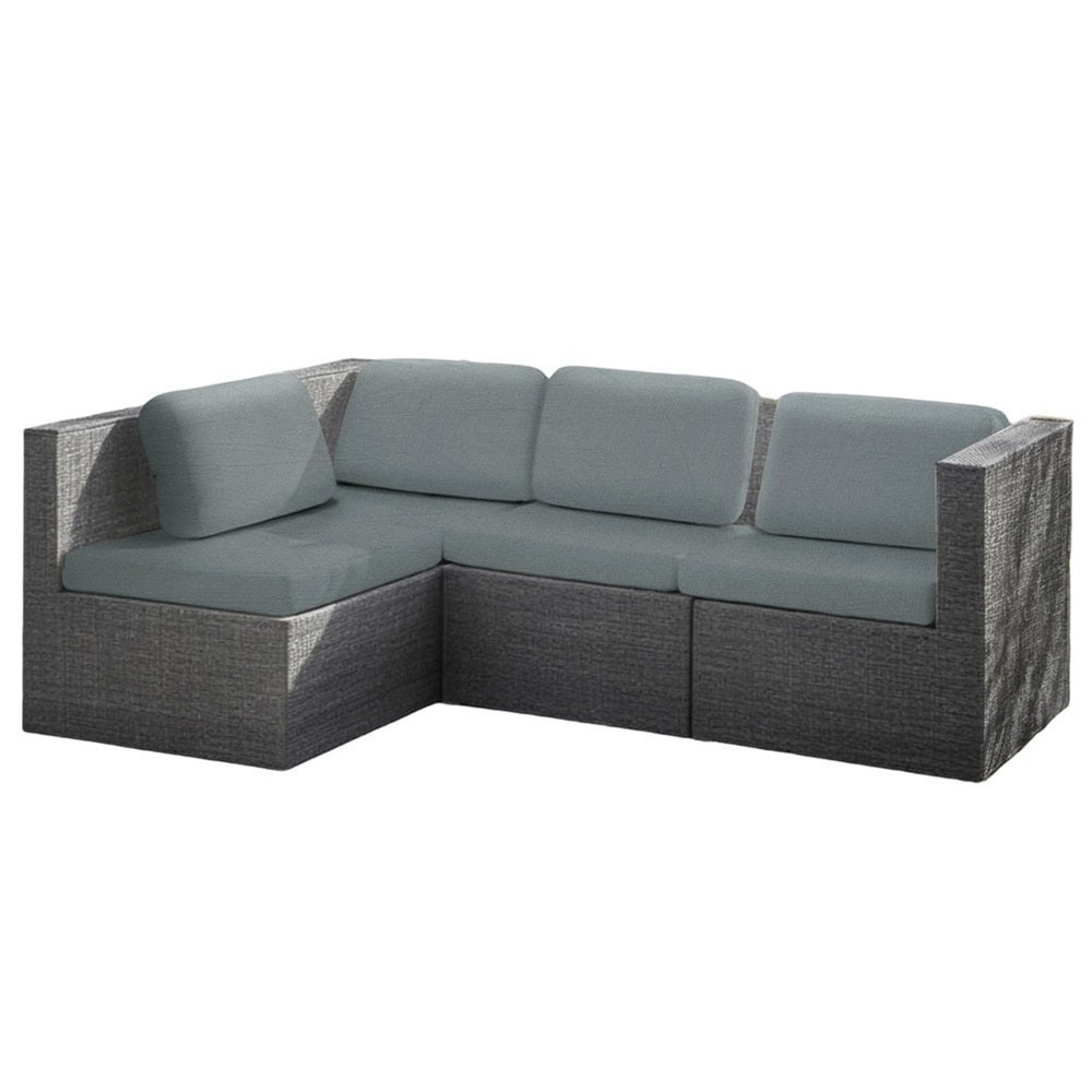 3 Seater Stretch Sofa Cover Waterproof for Outdoor Patio Furniture Light Gray