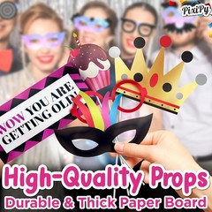 Delightful 54-Pc Multicolored Photo Booth Props Kit for Memorable Birthdays