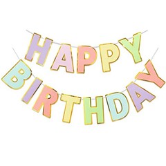 Happy Birthday Banner – 9ft Pre-Strung Happy Birthday Sign for Women, Macaron