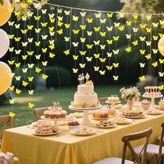 4 Pieces-3D Butterfly Paper Pull Banner Decoration for Summer Theme Party