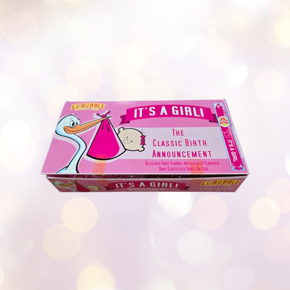 El Bubble It’s A Girl Pink Box & Pacifier & Bottles Table Decor Confettit