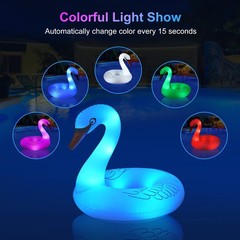 Inflatable Pool Floats, Solar Powered Large Swan Pool Float for Adult, LED Co…