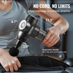 Massage Gun Deep Tissue with 9 Speed Levels & 6 Massage Heads 24V 2500mAh Bat