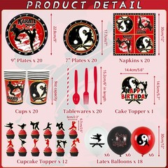 Obussgar Karate Birthday Party Decorations – Karate Party Supplies Includes