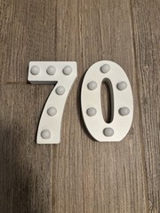 Light Up Wood Number 70th birthday decor 6.5 inch numbers
