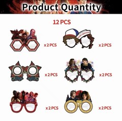 Stranger Things Party Glasses Birthday Photo Booth 12PCS Set