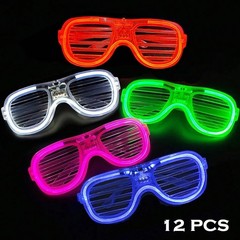 LED Light Up Party Glasses Bulk 12 or 25 Pack 5 Colors Neon Wedding Favors