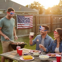 32 Pcs USA Patriotic Party Decorations Eyeglasses 250th Anniversary Themed Pa…