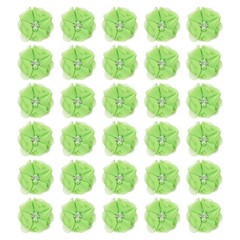 30Pcs 2″ Chiffon Flowers with Rhinestone Pearl Sewing Fabric Flowers,Light Green