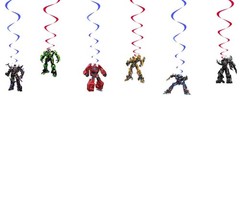Transformers Swirls Birthday Party Bunting Bumblebee Optimus Prime Garland 6pcs