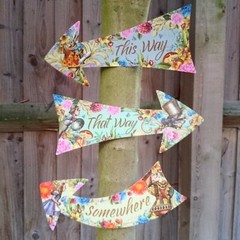 Alice Arrows Quotes Party Signs Props Tea Party Decoration Mad Hatter Decor