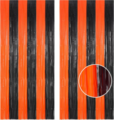 Party Streamers Backdrop – 2 Pack 3.2Ft X 8.2Ft Tinsel Foil Fringe Curtains for