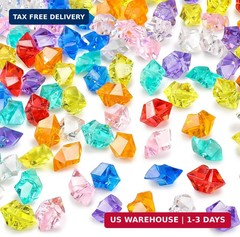 DomeStar 150PCS Multicolored Acrylic Fake Gems, Crushed Ice Rocks Pirate Treasur