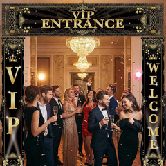3 Pcs VIP Party Decoration Banner VIP Welcome Entrance Movie Night Door Porch Si