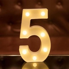 LED Light Up Number Sign Warm White, Battery Operated Birthday Hen Party Decor