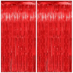 Graduation Backdrop Decorations, Thicken 38.4″W x 98.4″L (Pack of 2) Red 2.5m