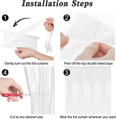Versatile Metallic Foil Fringe Curtains – 2 Pack 3.28 x 7.05 Feet Backdrop
