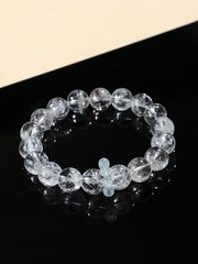 Natural White Asai Aquamarine Bead Bracelet Snowflake Design Women Fashion
