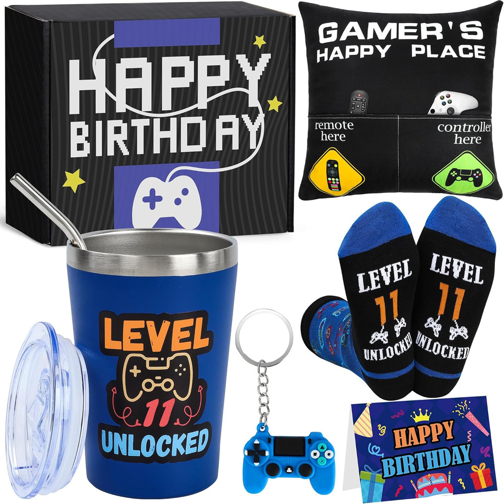 11 Year Old Boy Birthday Gift Ideas, Funny Gamer Birthday Gift Set for 11th Boys